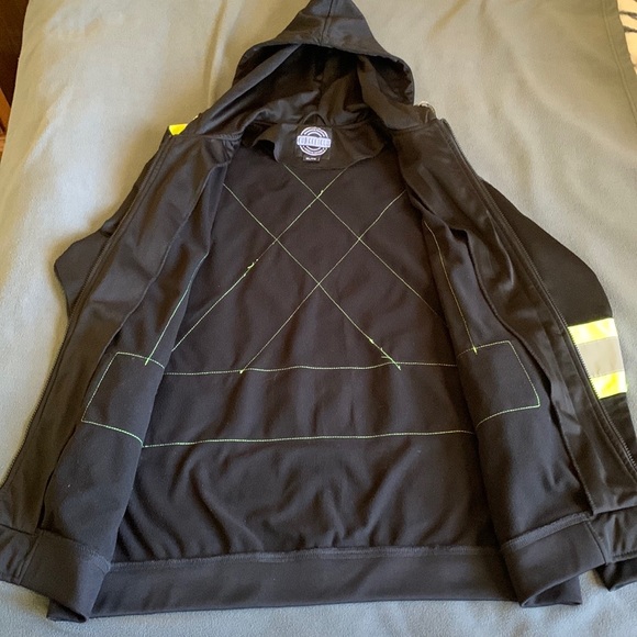 Forcefield Reflective Safety Jacket Black Size XL Men Workwear Protective - Picture 2 of 9